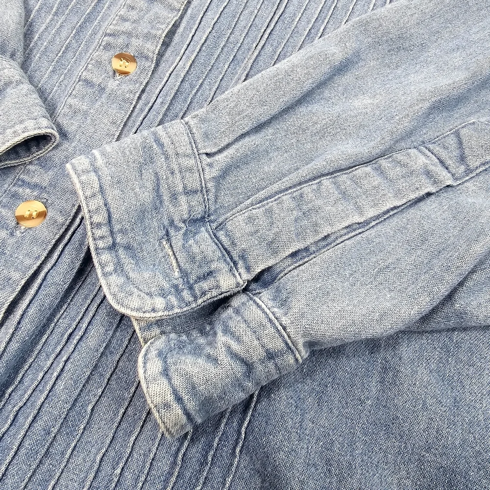 Sun Belt Blue Denim Button-Up Shirt Sz L Womens - Picture 3 of 11